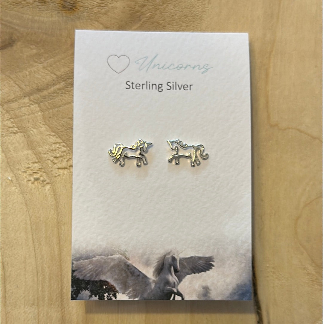 Sterling Silver Unicorn Scottish Earrings
