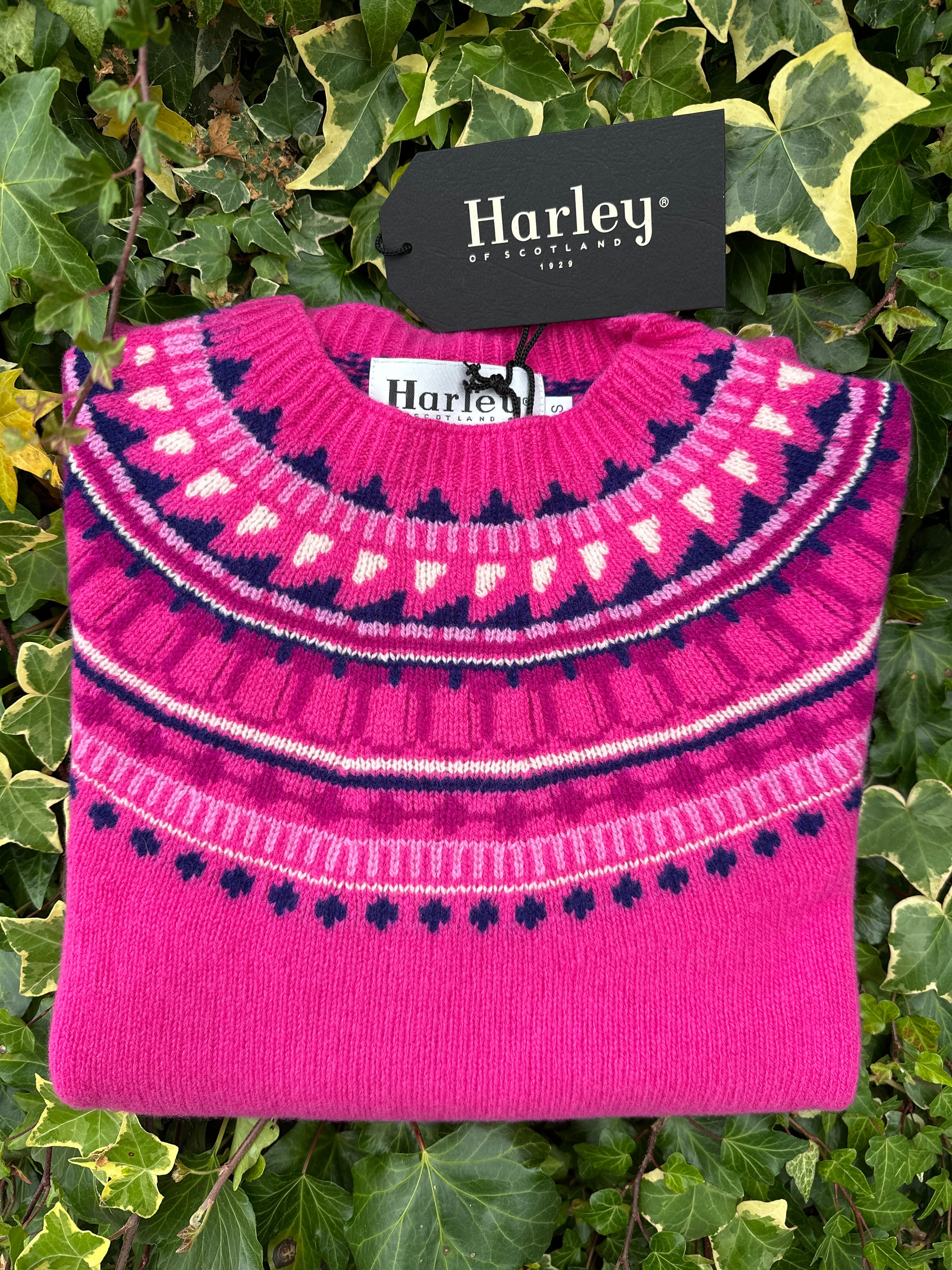 SALE Harley of Scotland Fairisle Sweater In Punk