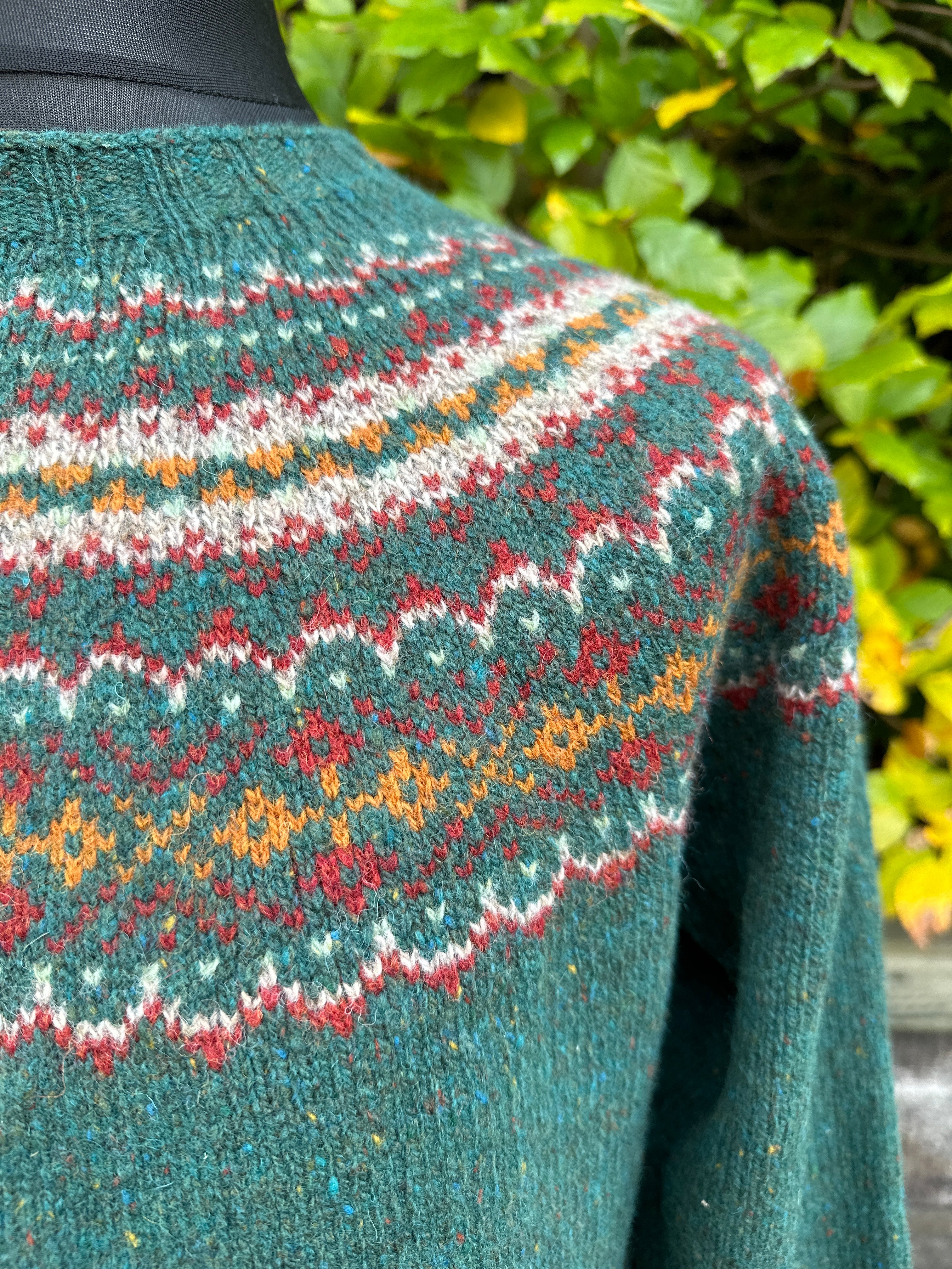 Harley Of Scotland Fairisle Crew Neck In Canna