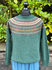 SALE Harley Of Scotland Fairisle Crew Neck In Canna