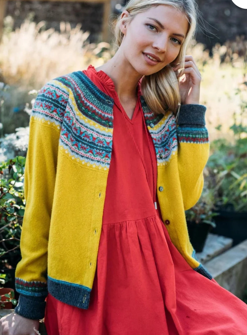 New Eribe Fairisle Alpine Cardigan In Piccalilli