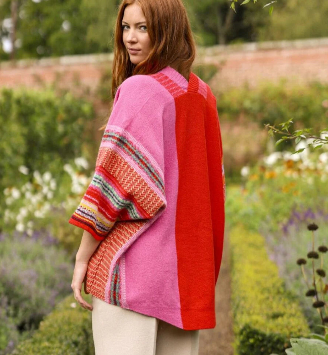 Eribe Knitwear Montrose Blanket Coat In New Scarlet