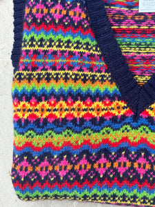 Harley Of Scotland Allover V-Neck Fairisle Vest