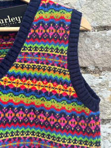 Harley Of Scotland Allover V-Neck Fairisle Vest