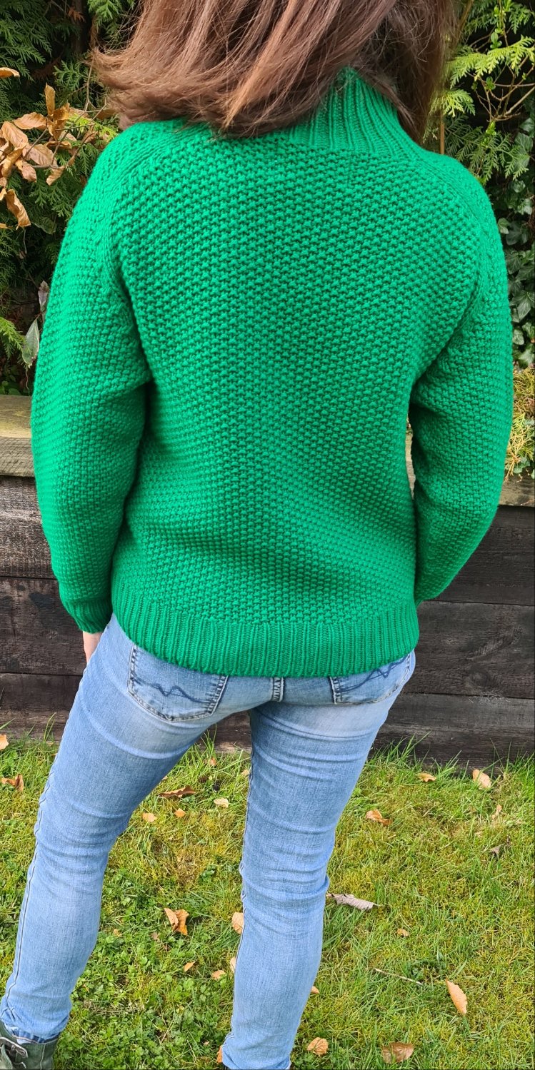 SALE Harley Of Scotland Moss Stitch Turtle Neck In Jungle